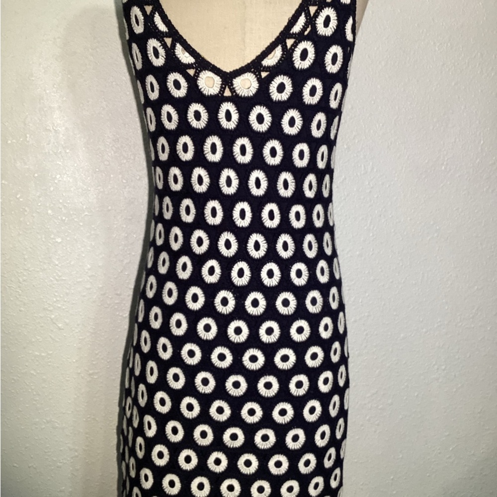 Boden Elana Blue and White Crochet Dress size 8 - Picture 6 of 12